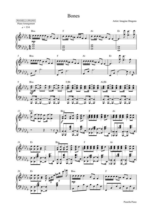 bones imagine dragons piano